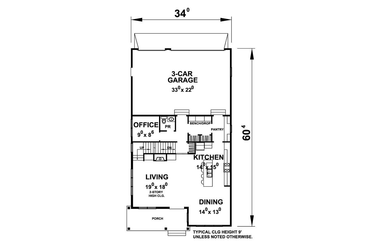 Contemporary House Plan - Perrypointe 45851 - 1st Floor Plan