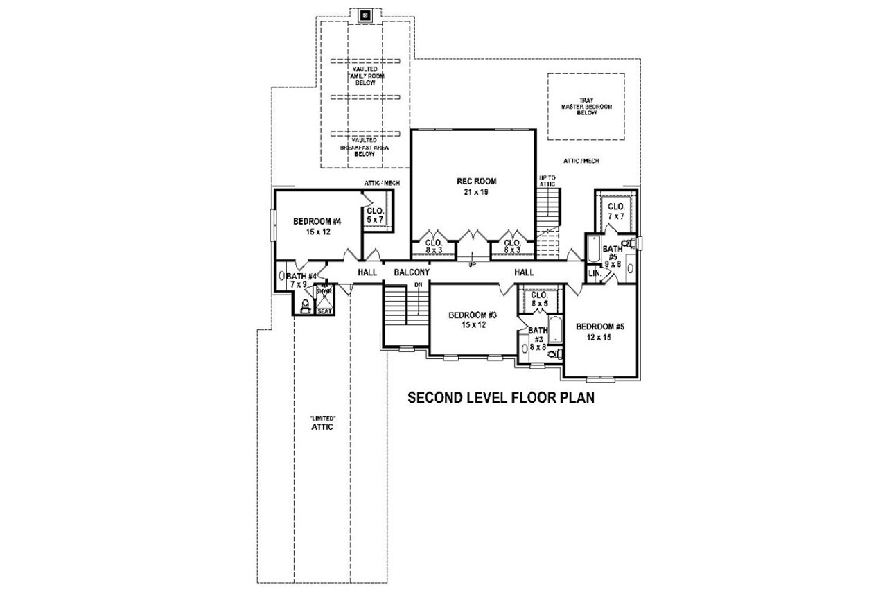 Secondary Image - European House Plan - 45921 - 2nd Floor Plan