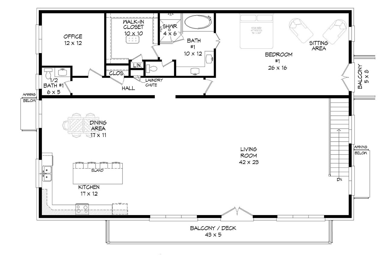 Secondary Image - Contemporary House Plan - Kickapoo Meadows 46109 - 2nd Floor Plan