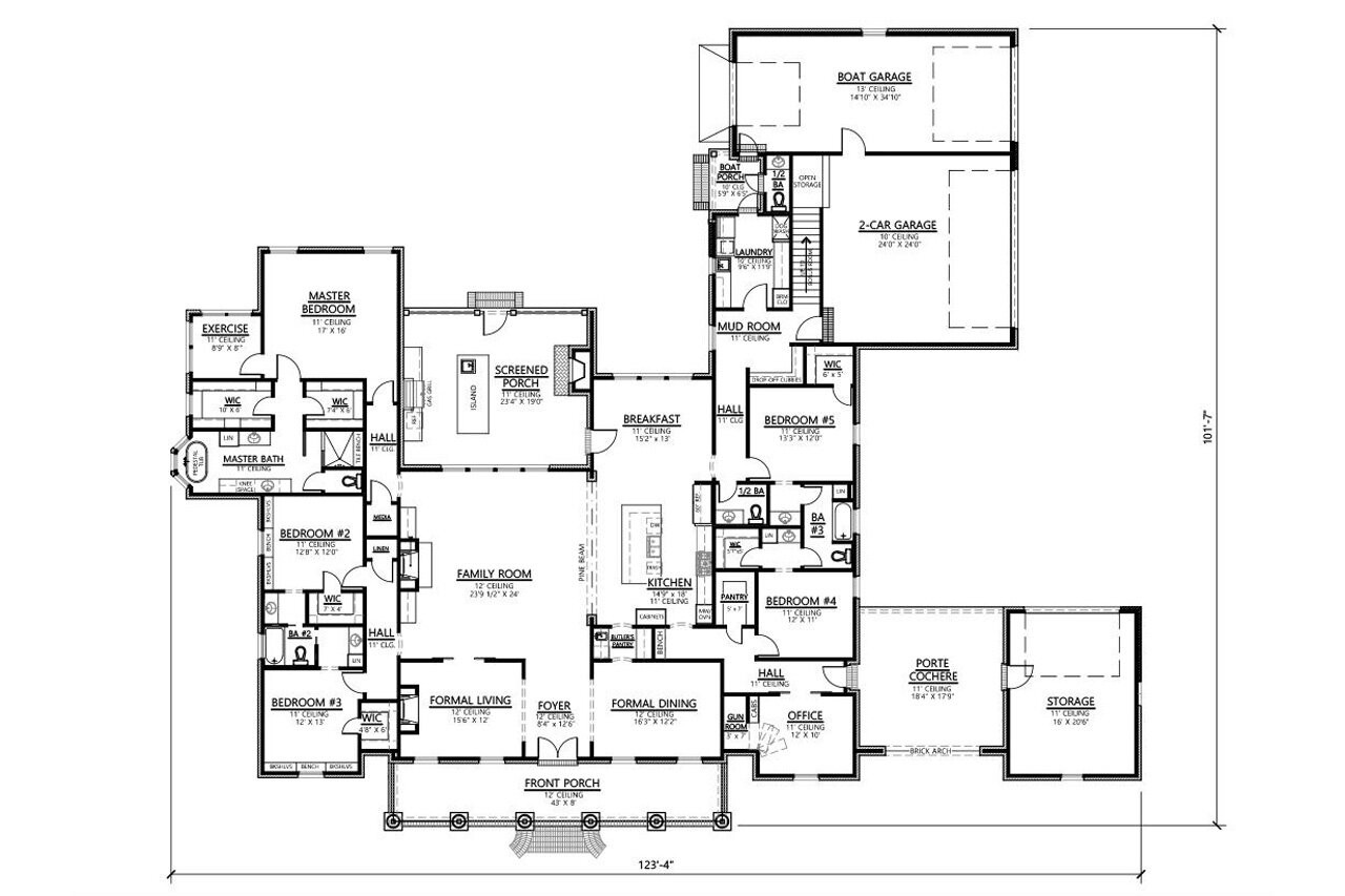 Southern House Plan - Pontchartrain 46166 - 1st Floor Plan