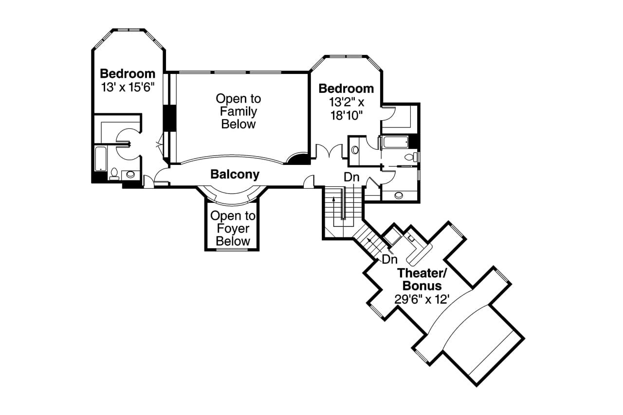 Secondary Image - European House Plan - Vidalia 46206 - 2nd Floor Plan