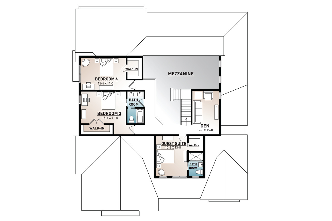 Farmhouse House Plan - Greenhills 2 46224 - 2nd Floor Plan