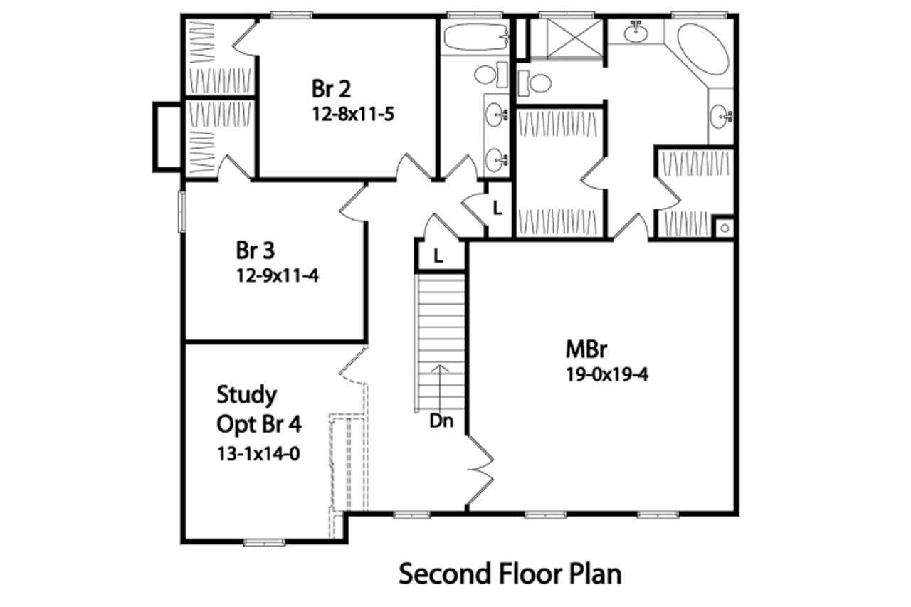 Secondary Image - Traditional House Plan - 46471 - 2nd Floor Plan