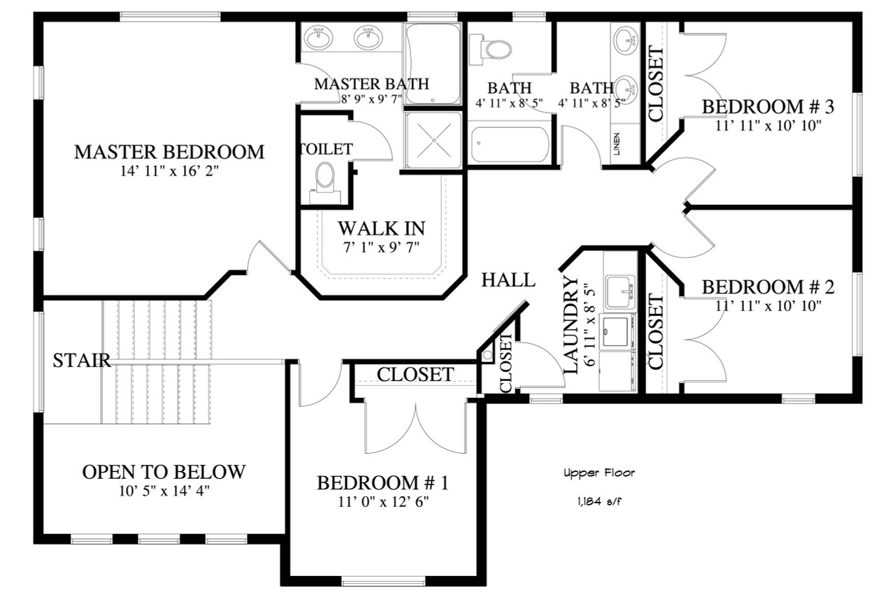 Secondary Image - Craftsman House Plan - Crossley 46642 - 2nd Floor Plan