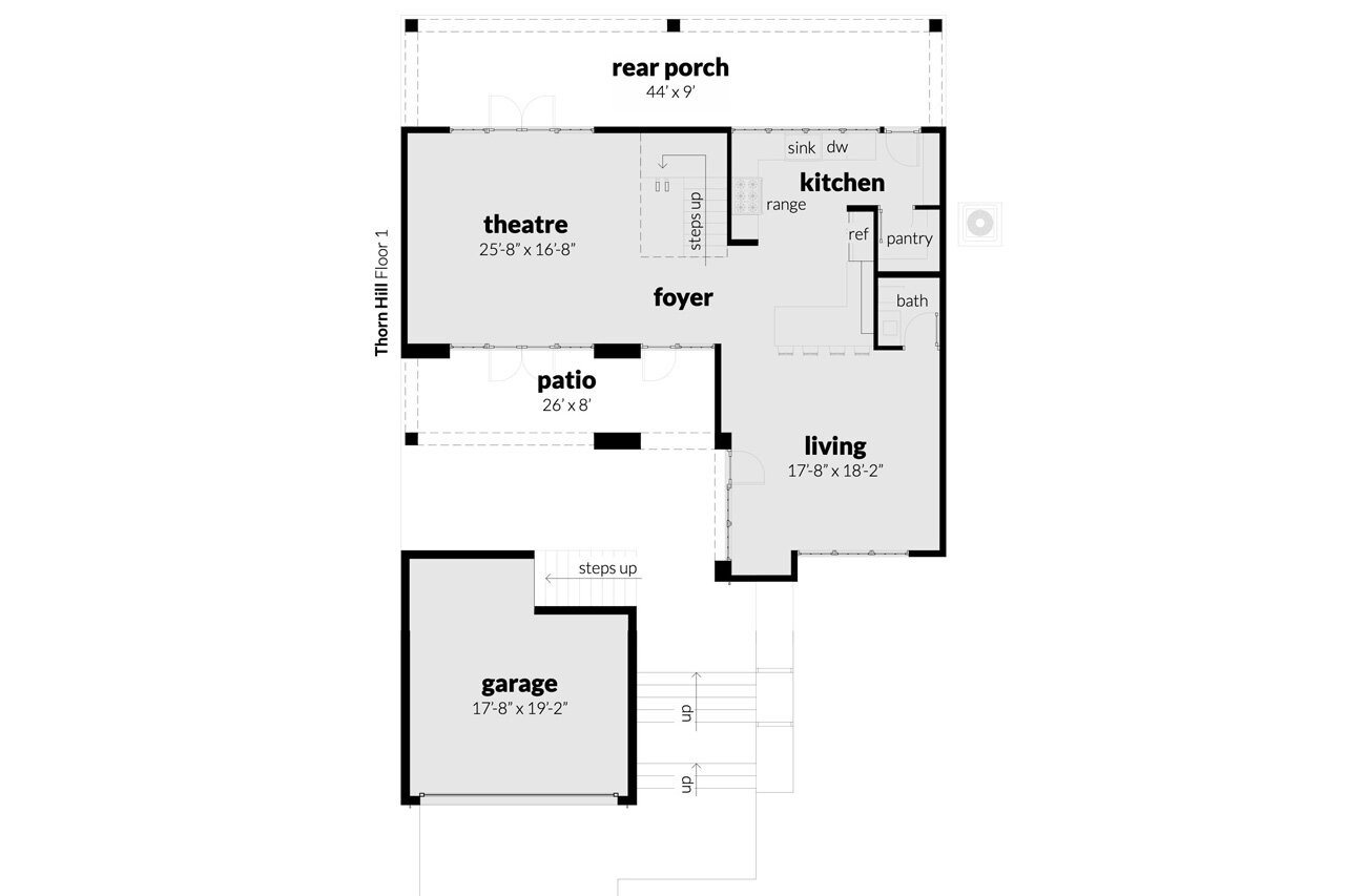 Modern House Plan - Thorn Hill 46802 - 1st Floor Plan