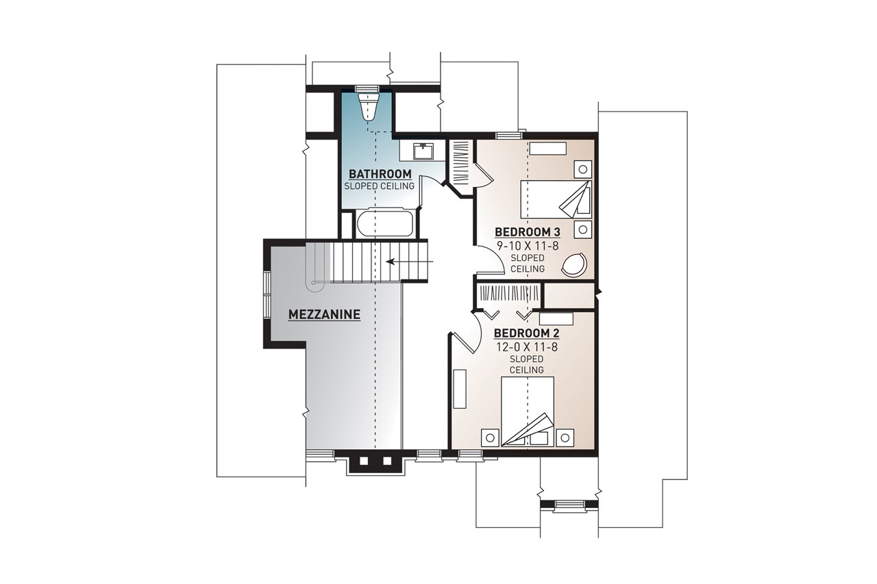 Cottage House Plan - Touchstone 46969 - 2nd Floor Plan