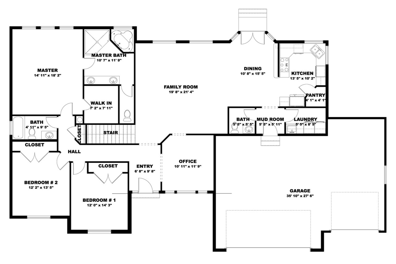 Traditional House Plan - Jamestown 47116 - 1st Floor Plan
