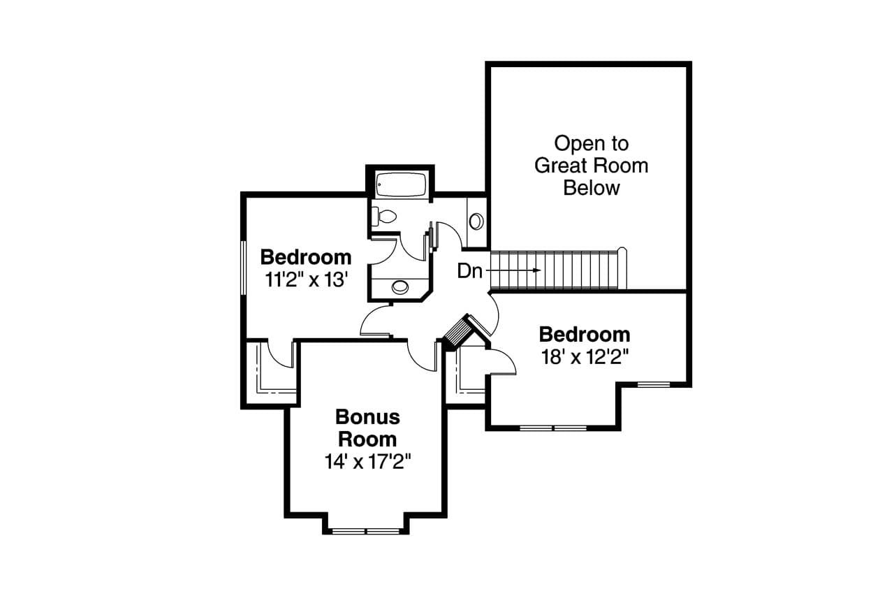 Secondary Image - Country House Plan - Brookside 47124 - 2nd Floor Plan