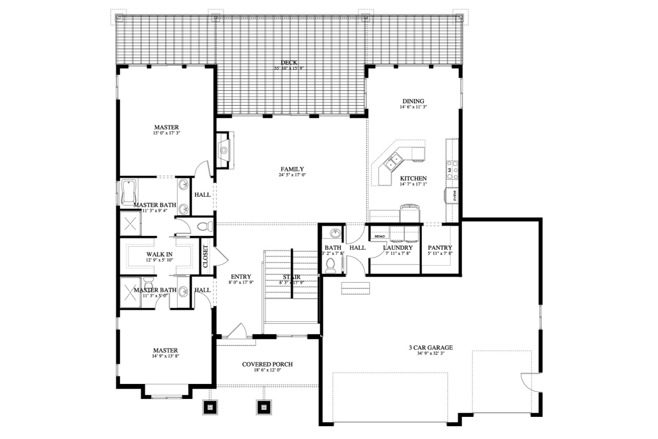 Craftsman House Plan - Palmer 47200 - 1st Floor Plan