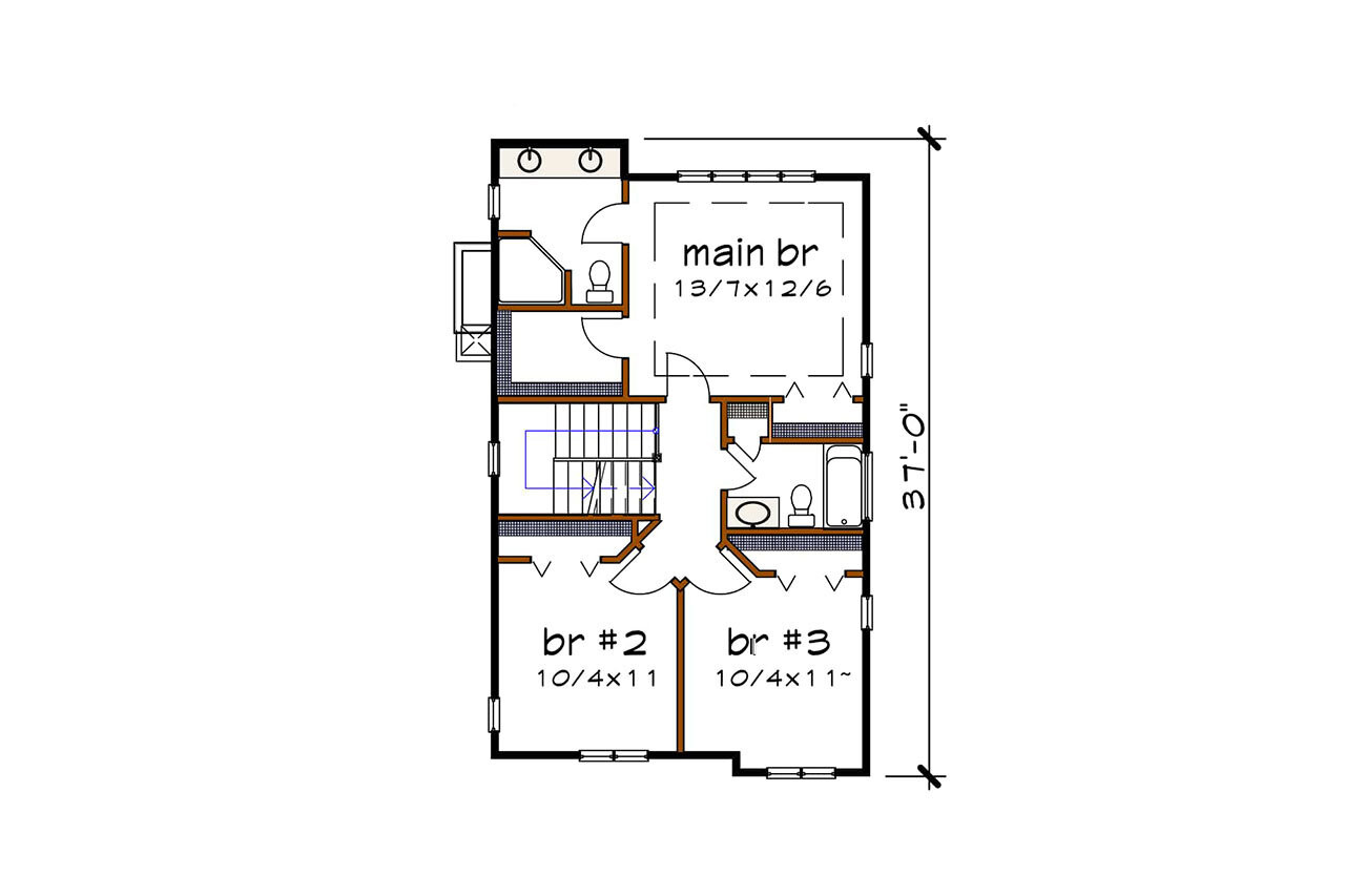 Country House Plan - 47457 - 2nd Floor Plan