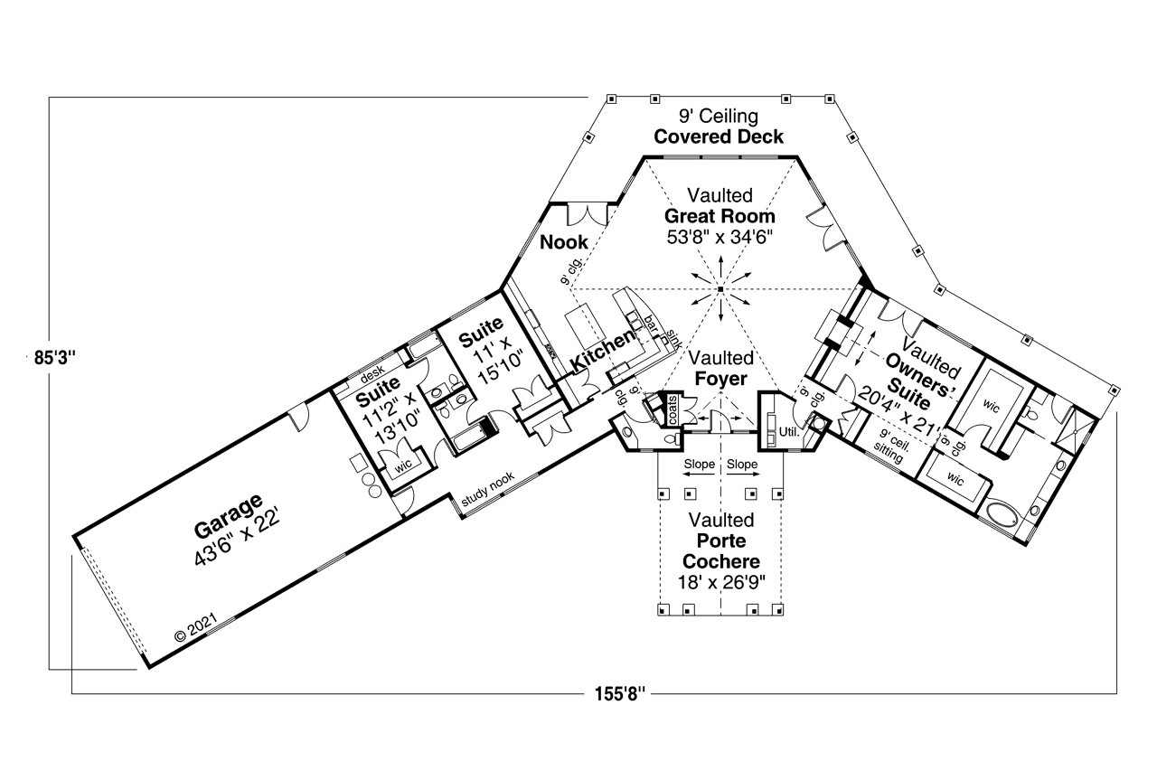 Craftsman House Plan - Duvall 47695 - 1st Floor Plan