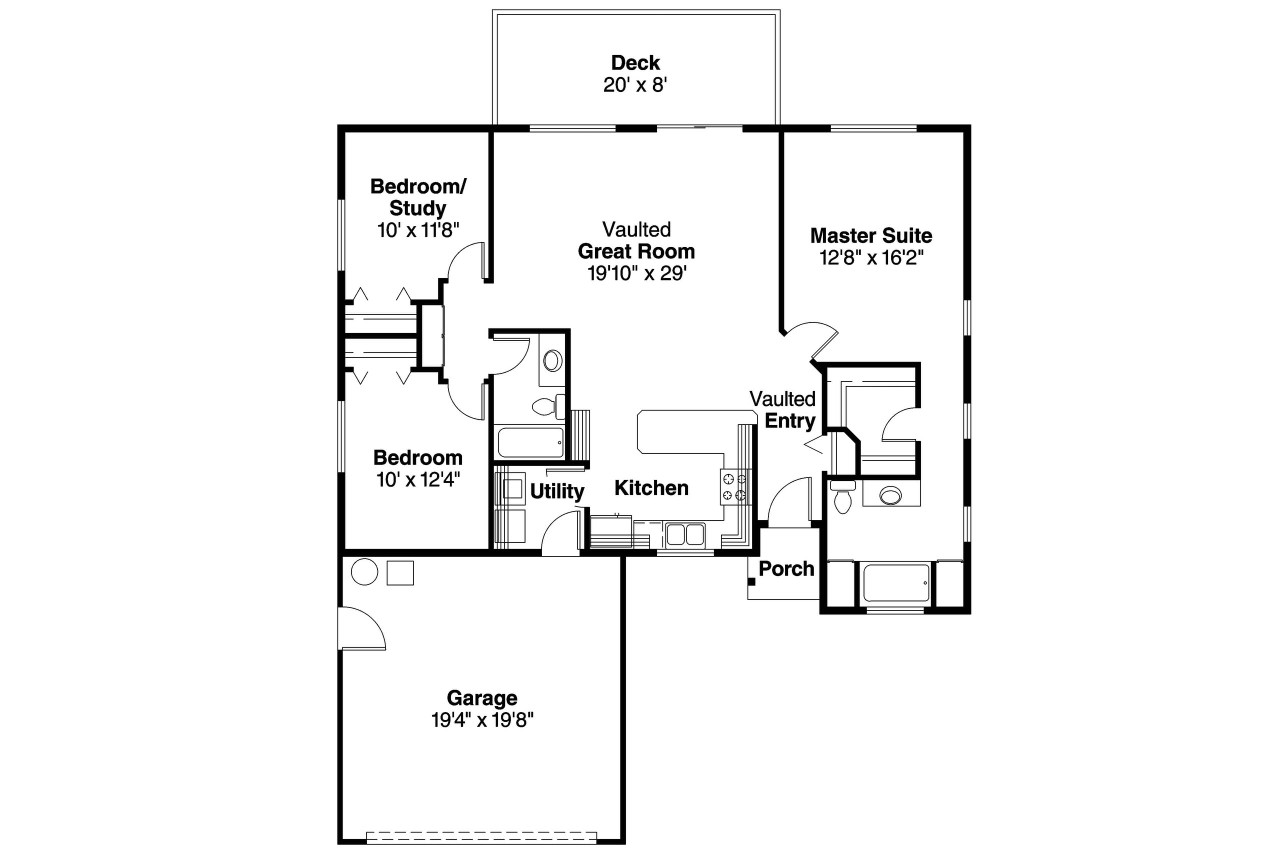 Ranch House Plan - Tyson 47726 - 1st Floor Plan