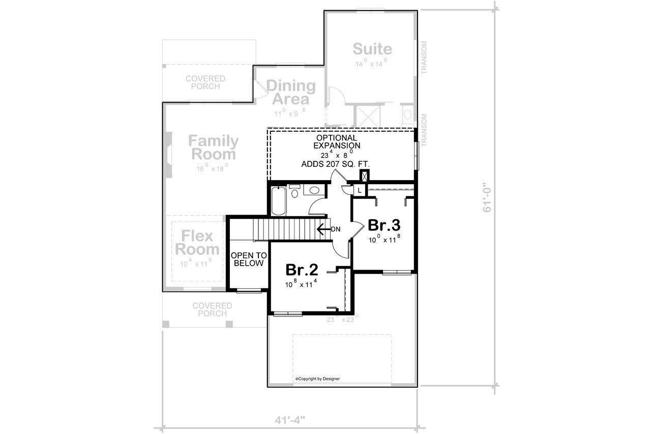Secondary Image - Contemporary House Plan - Haffen Park 47771 - 2nd Floor Plan