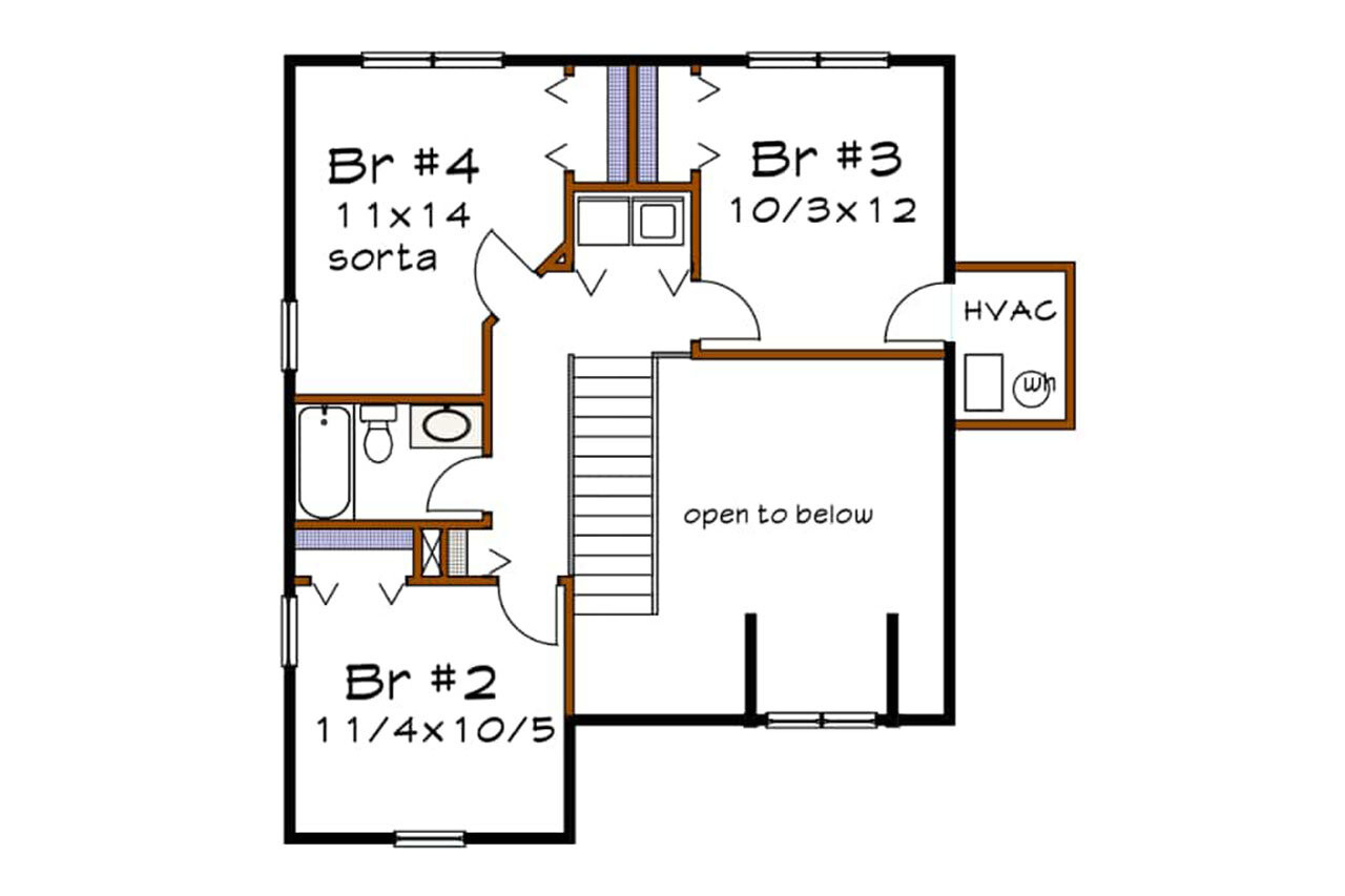 Secondary Image - Country House Plan - 47941 - 2nd Floor Plan