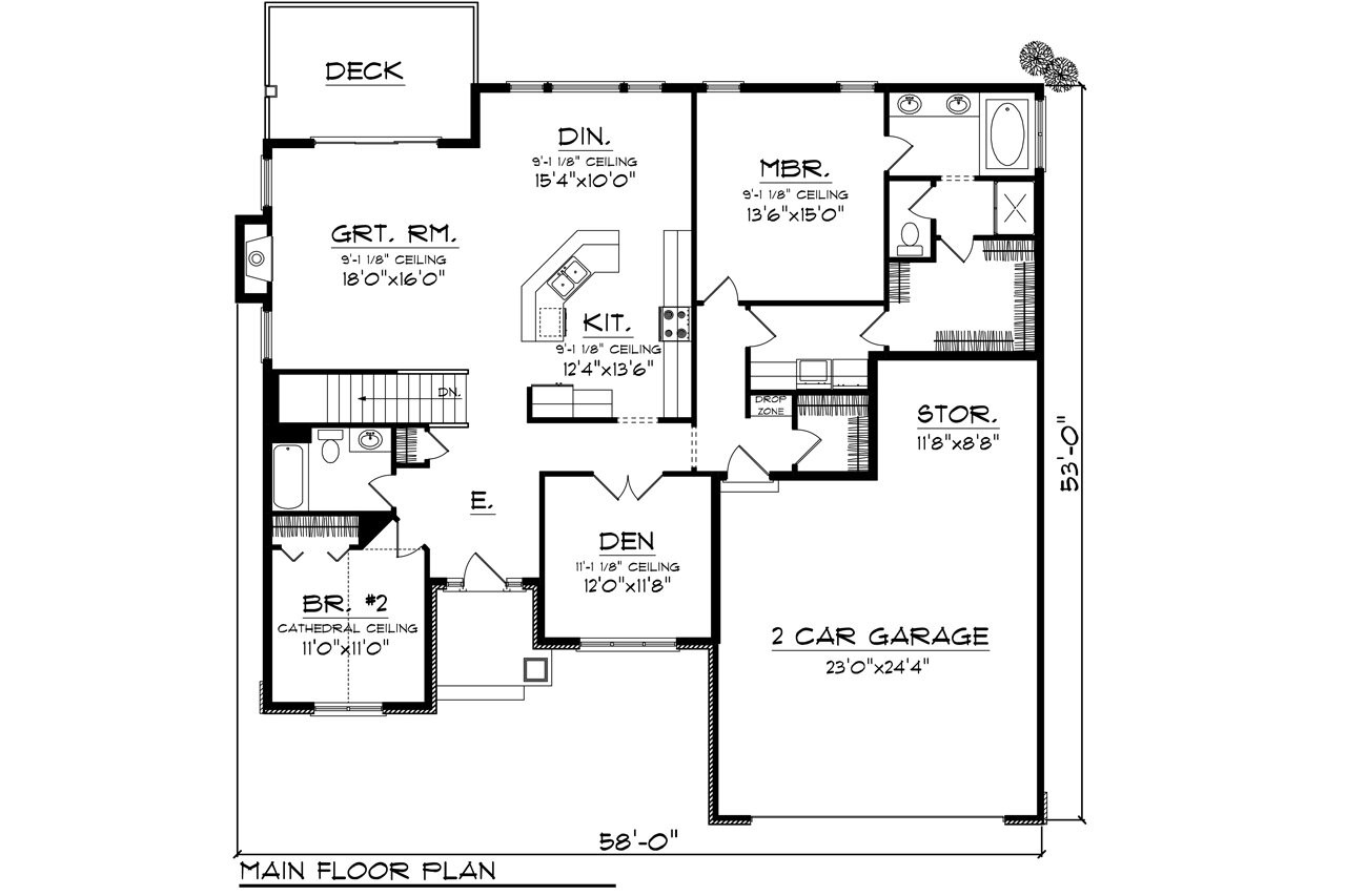 Ranch House Plan - 48292 - 1st Floor Plan