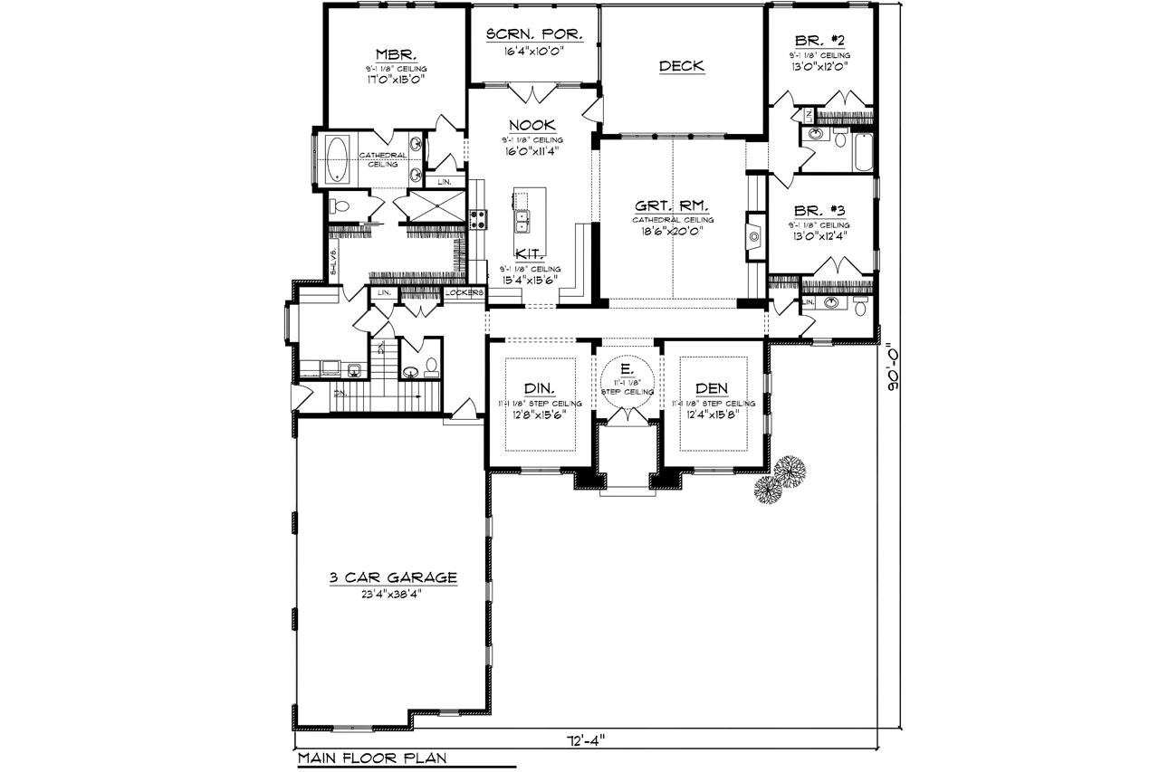 Country House Plan - 48359 - 1st Floor Plan
