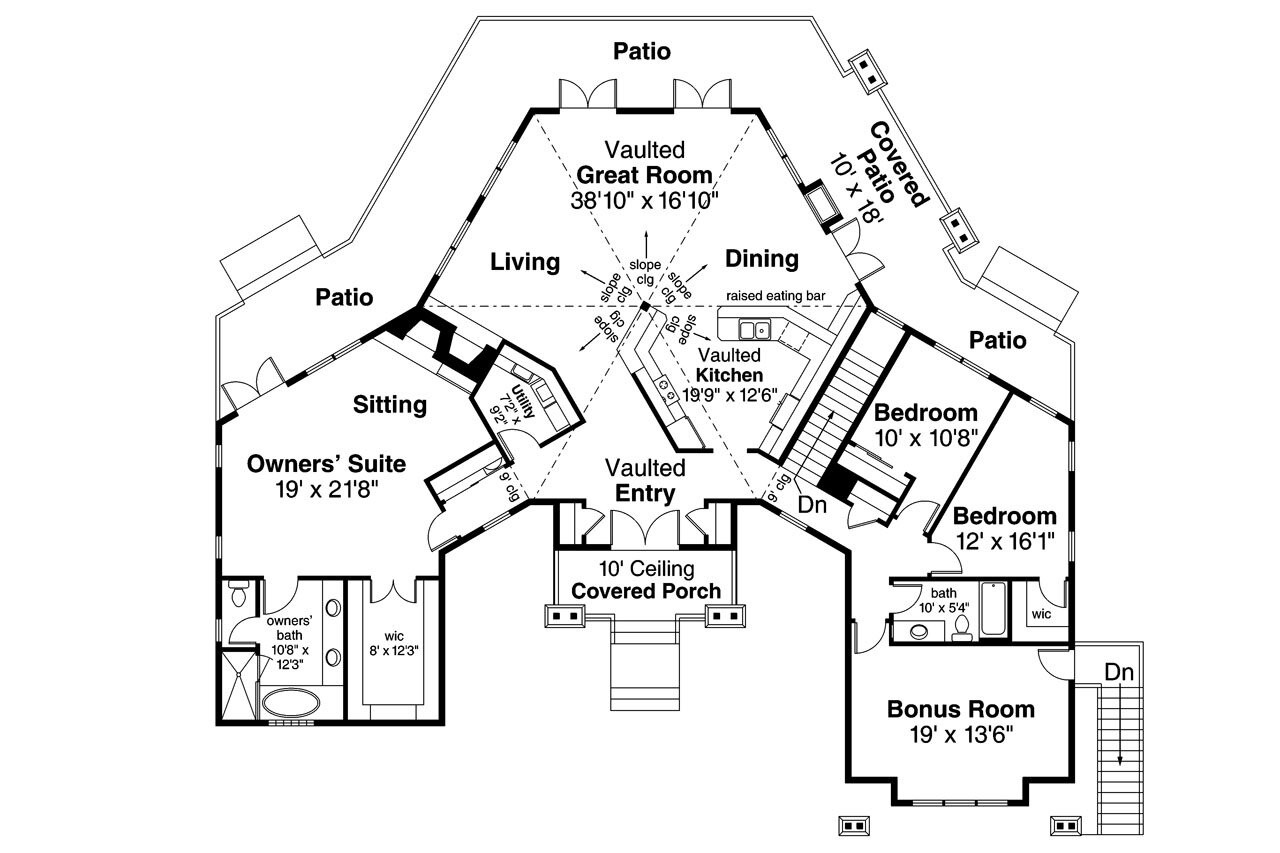 Craftsman House Plan - Illahe 48578 - 1st Floor Plan