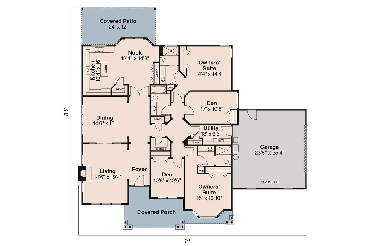 Country House Plan - Ashley 48625 - 1st Floor Plan