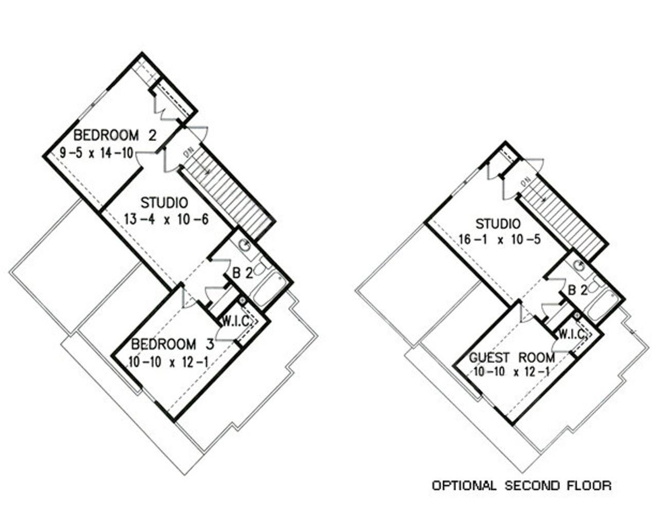 Secondary Image - Craftsman House Plan - Lakeview Cottage Hip 48850 - 2nd Floor Plan