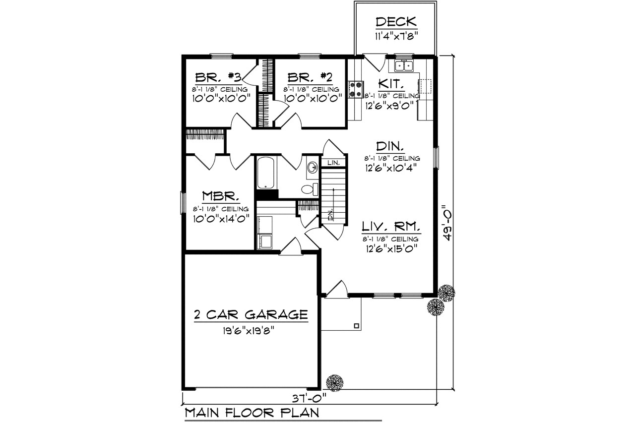 Ranch House Plan - 49062 - 1st Floor Plan