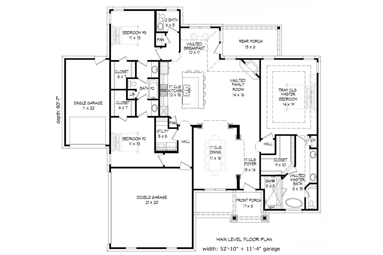 Ranch House Plan - Cascades 49331 - 1st Floor Plan
