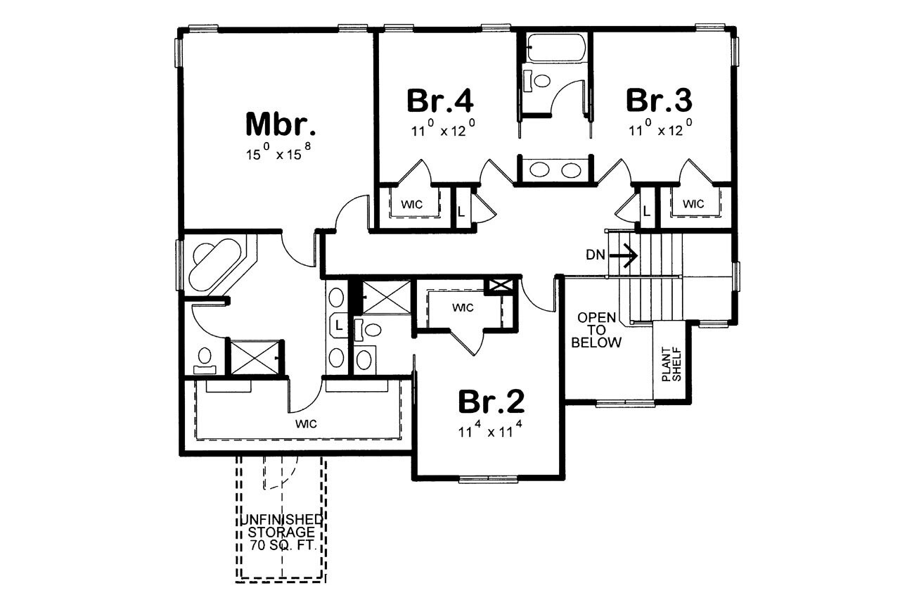 Craftsman House Plan - Sunflower 49773 - 2nd Floor Plan