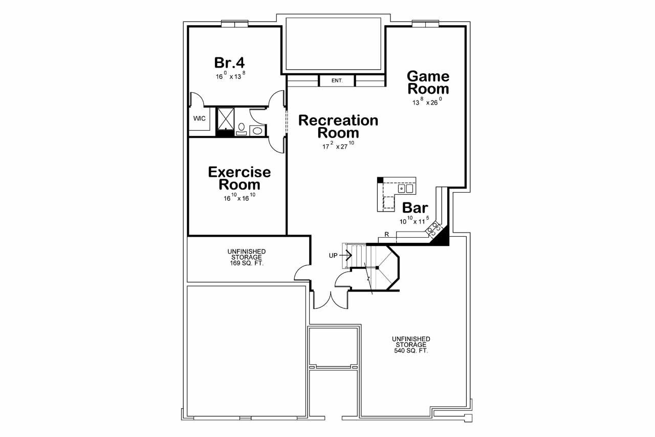 Traditional House Plan - Georgetown Showcase 49775 - Basement Floor Plan