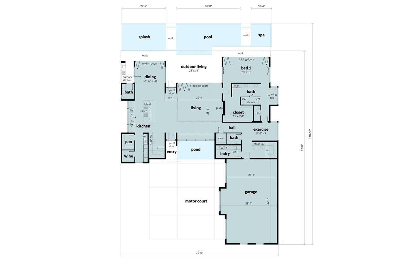 Modern House Plan - Augustine 49860 - 1st Floor Plan