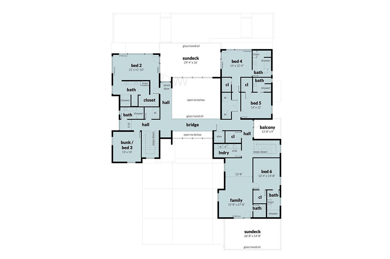 Secondary Image - Modern House Plan - Augustine 49860 - 2nd Floor Plan