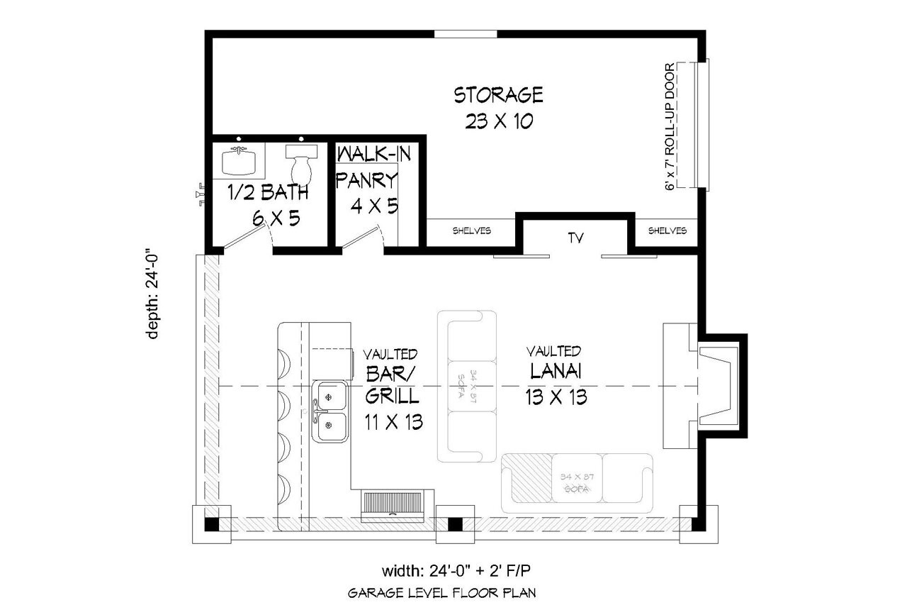 Traditional House Plan - 50042 - 1st Floor Plan