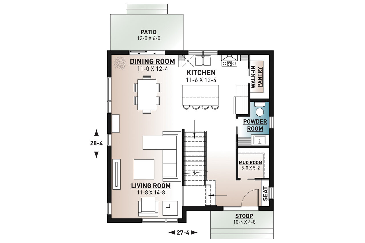 Contemporary House Plan - Cubika 50250 - 1st Floor Plan