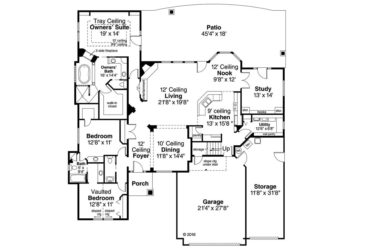 Ranch House Plan - Rosemont 50465 - 1st Floor Plan