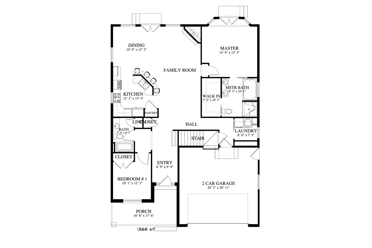 Cottage House Plan - Allison 50777 - 1st Floor Plan
