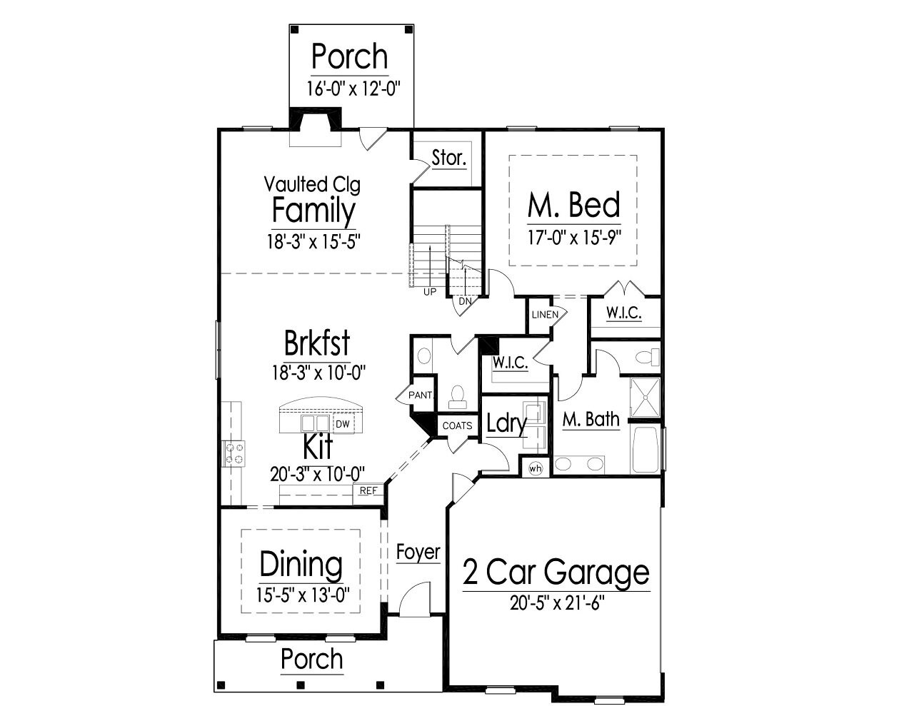 Traditional House Plan - 50981 - 1st Floor Plan