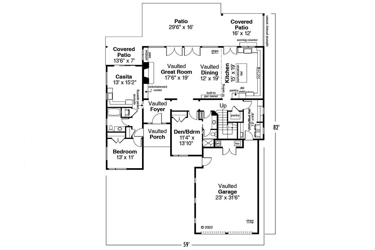 Modern House Plan - Winterport 50989 - 1st Floor Plan