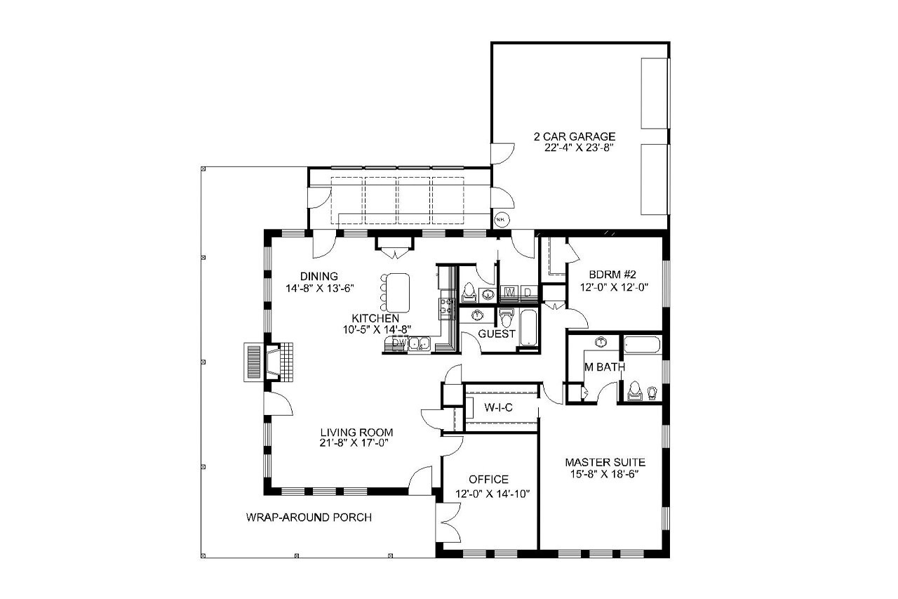 European House Plan - 51213 - 1st Floor Plan