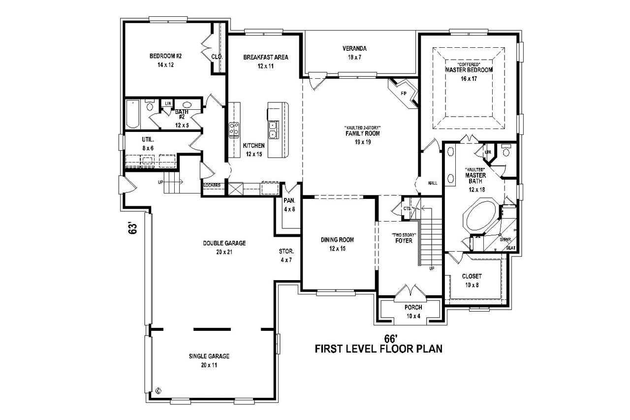 European House Plan - 51317 - 1st Floor Plan