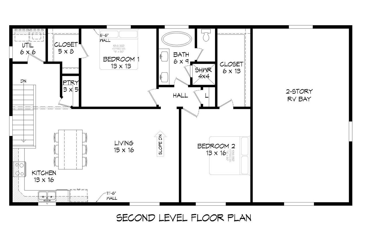 Secondary Image - Modern House Plan - 51411 - 2nd Floor Plan