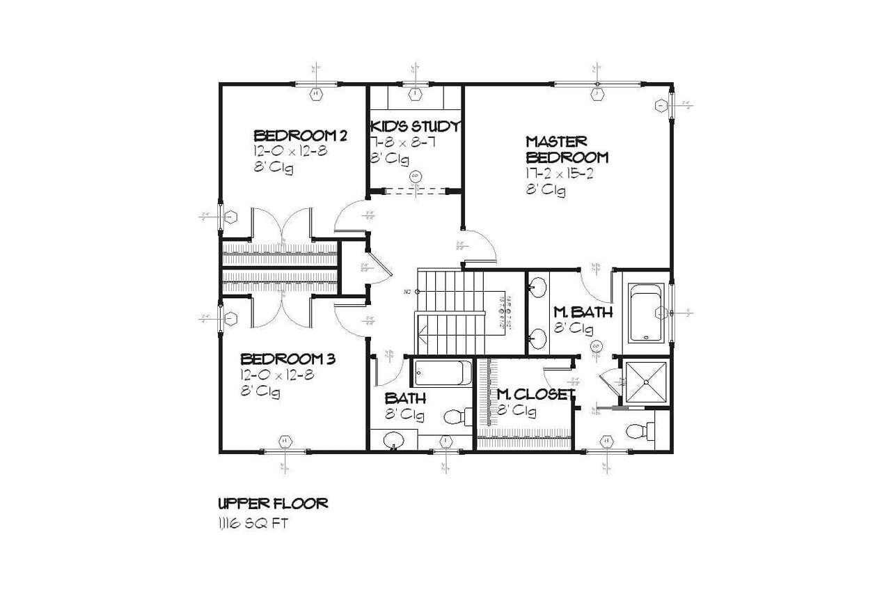 Secondary Image - Prairie House Plan - Evergreen 51682 - 2nd Floor Plan