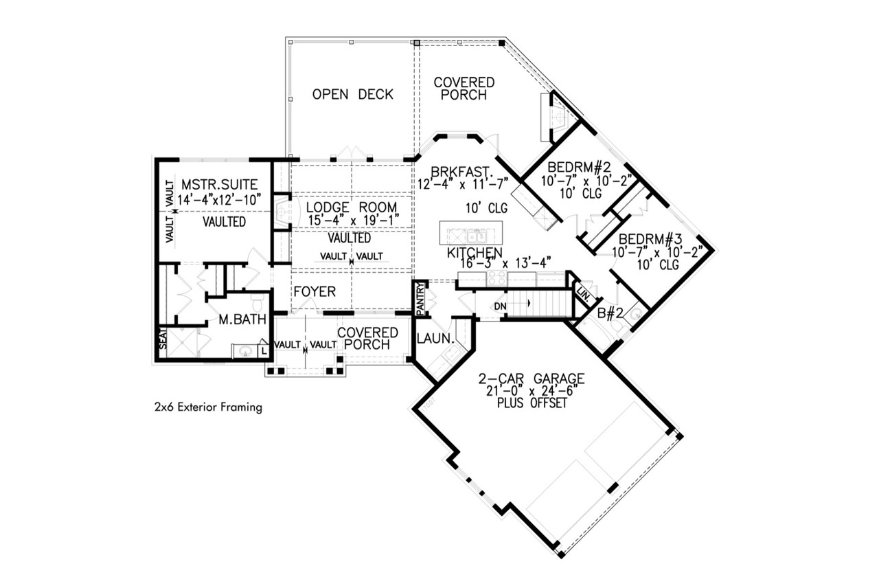 Ranch House Plan - Mill Spring Cottage B 51789 - 1st Floor Plan