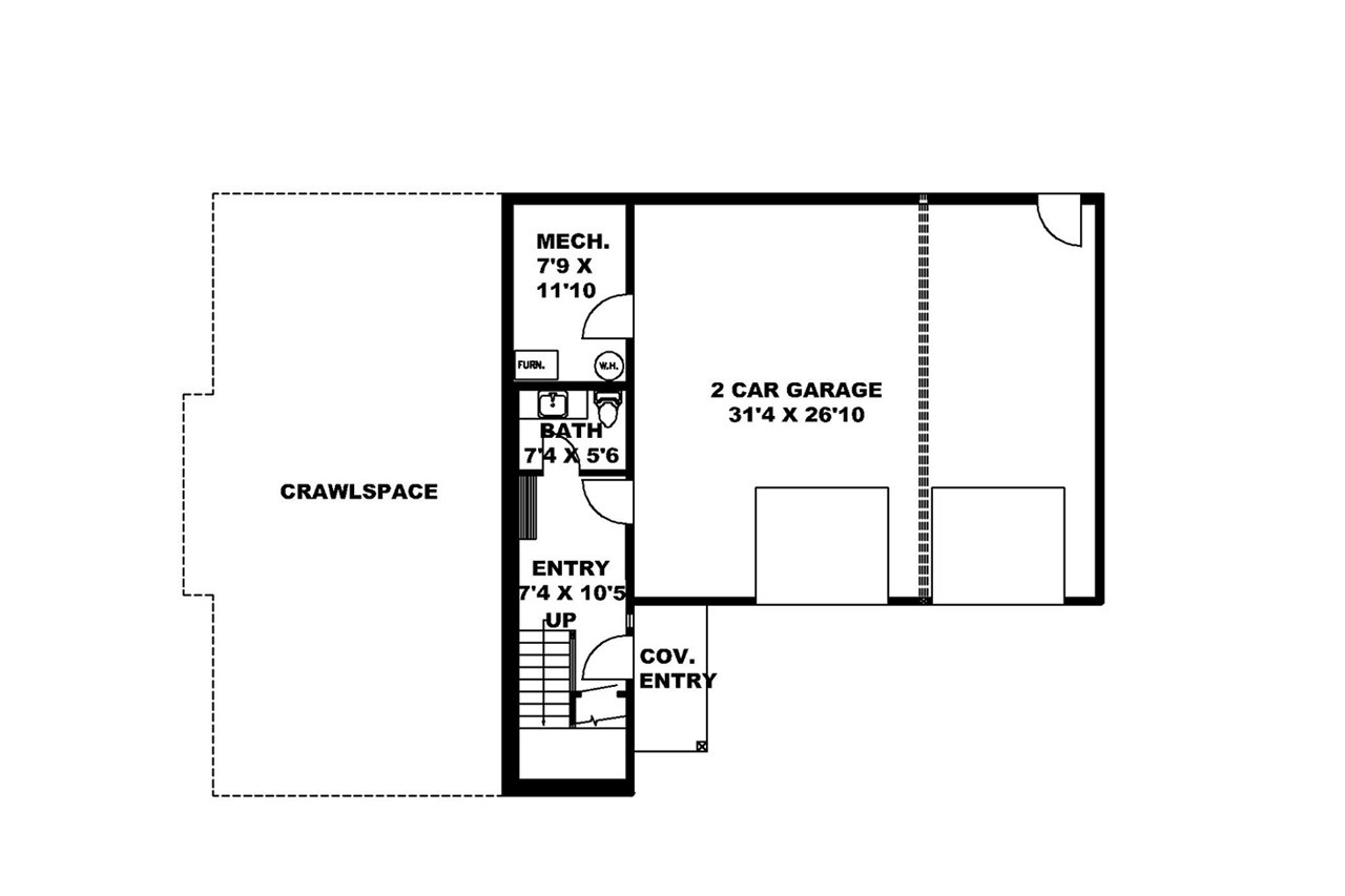 Secondary Image - Traditional House Plan - 51977 - Basement Floor Plan