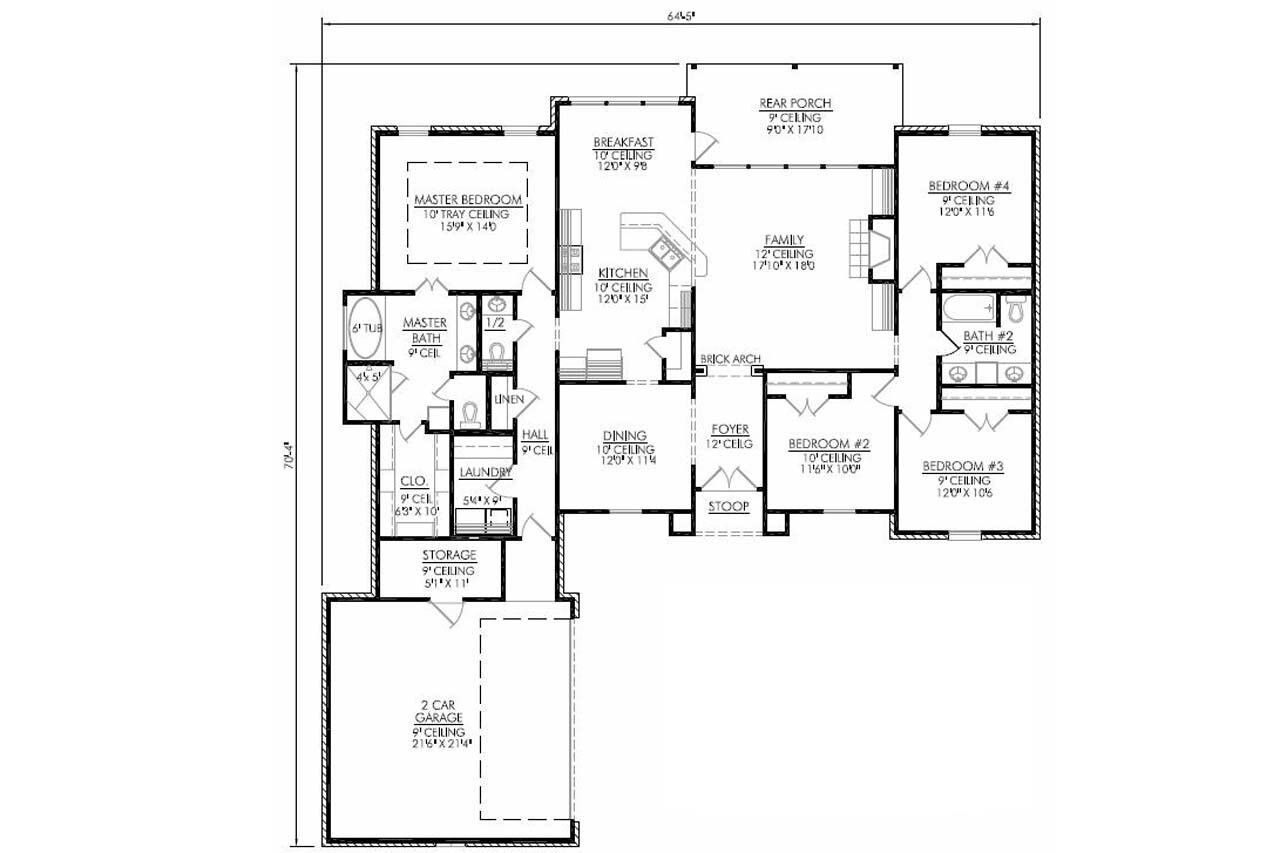 European House Plan - Belleville 52353 - 1st Floor Plan