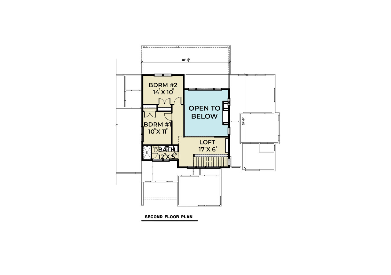 Secondary Image - Modern House Plan - 52807 - 2nd Floor Plan