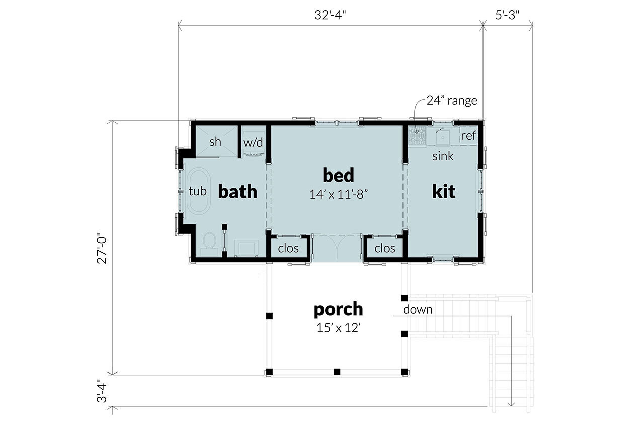 Cottage House Plan - Floridian 52819 - 1st Floor Plan