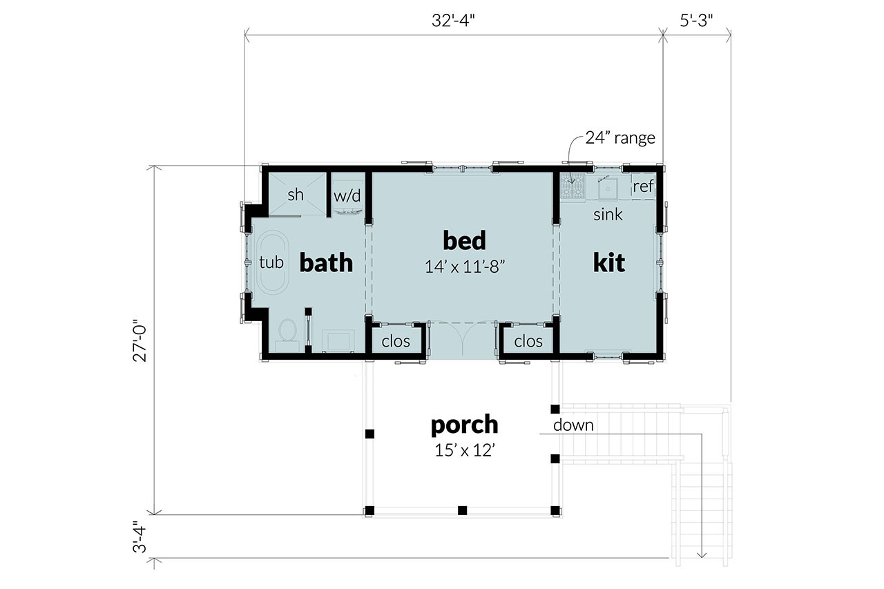 Cottage House Plan - Floridian 52819 - 1st Floor Plan