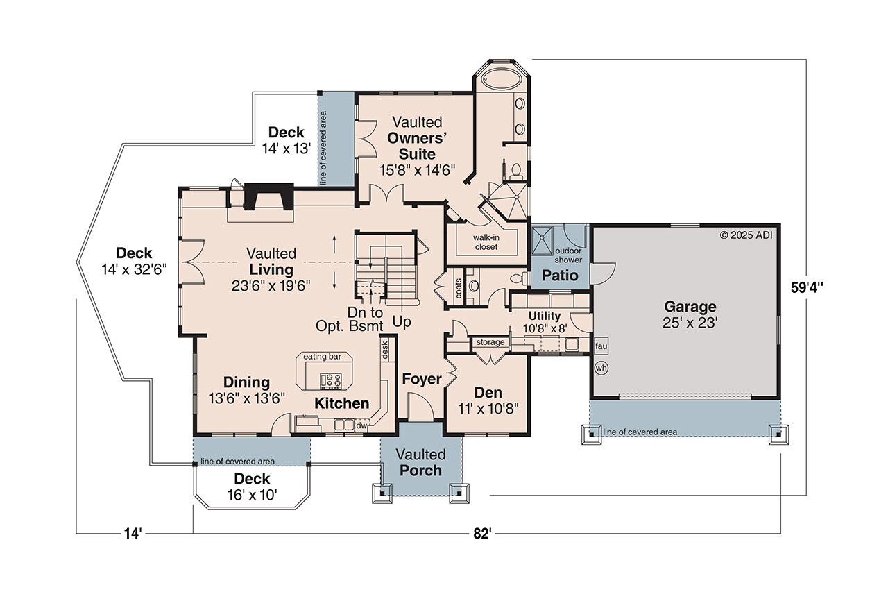 Craftsman House Plan - Stratford 53091 - 1st Floor Plan
