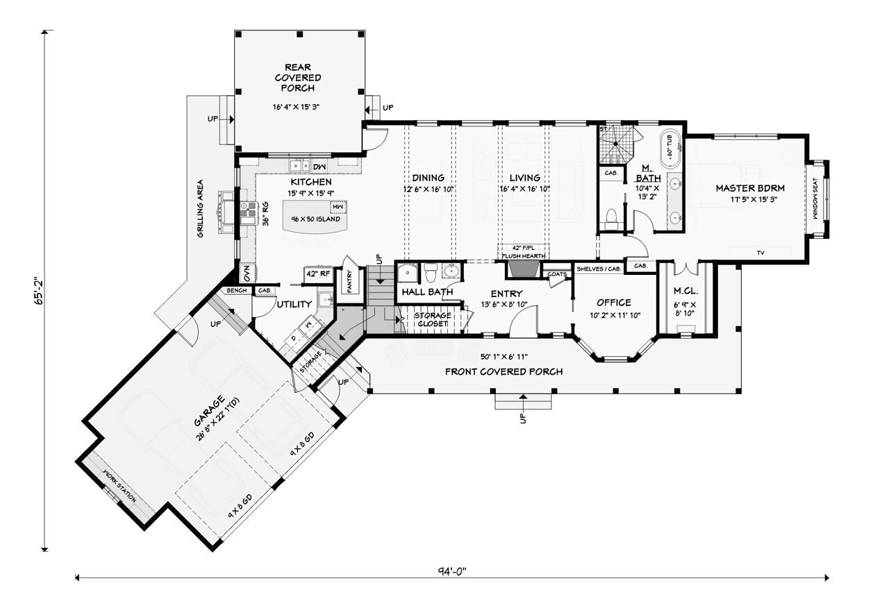 Farmhouse House Plan - 53161 - 1st Floor Plan