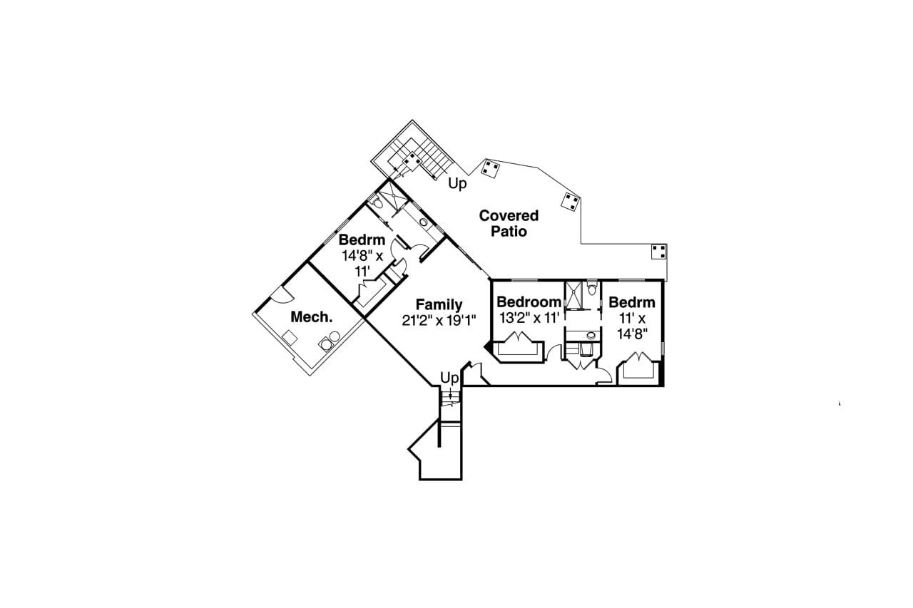 Secondary Image - Mountain Rustic House Plan - Northbrook 53221 - 2nd Floor Plan