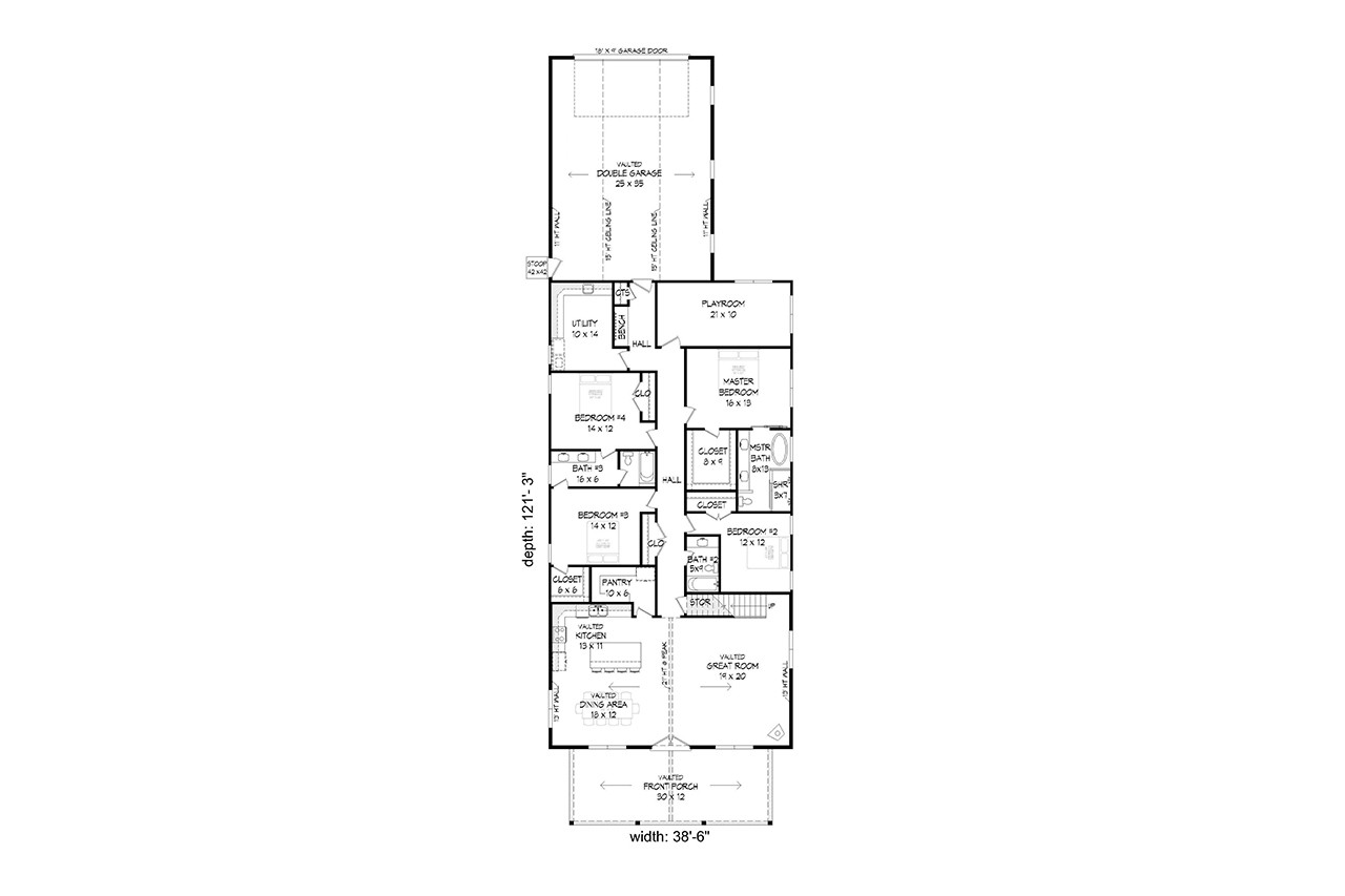 Craftsman House Plan - Pleasantville 2 53337 - 1st Floor Plan