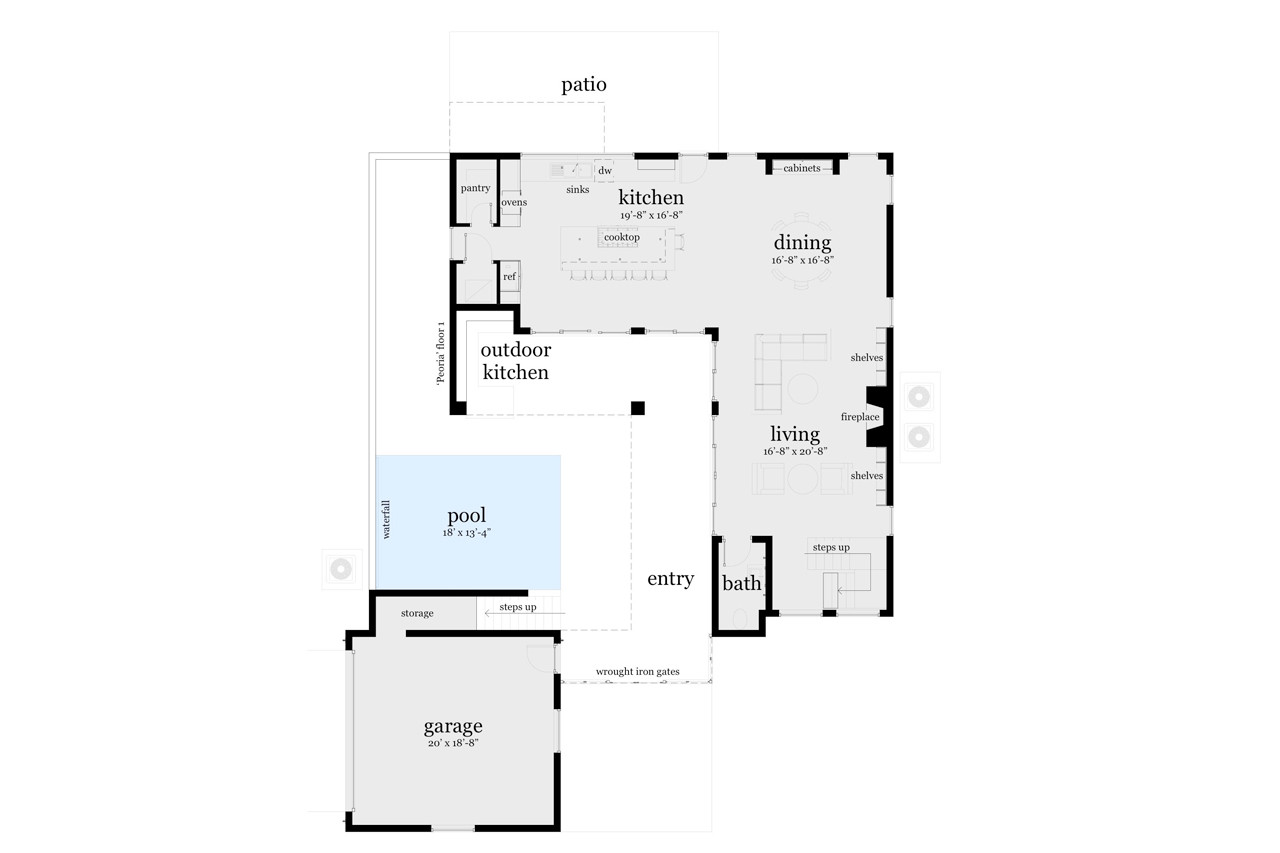 Modern House Plan - Peoria 53415 - 1st Floor Plan